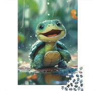 Tortue Dessin animé Puzzle 1000 Pièces Jouet en Bois Jeu D'Intelligence Décoration Intérieure Rainy Day Challenge Toy Adultes & Enfants des 14 Ans 1000pcs (75x50cm)
