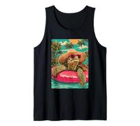 Tortue d'été avec Lunettes de Soleil, Animaux tropicaux, fête de Piscine Débardeur