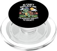 Tortue drôle Disant Que l'IA ne Peut Pas me remplacer utile, Femmes et Hommes PopSockets PopGrip pour MagSafe