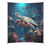 Tortue du Monde Marin Tente de Plage Abri Solaire pour Camping,Installation Facile,Portable avec Sacs de Sable pour Pêche Pique-Nique Plein Air