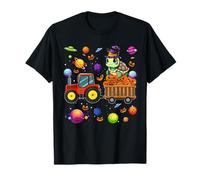 Tortue en tant que sorcière sur un tracteur, citrouilles, univers mignon, espace T-Shirt