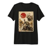 Tortue Hurlant Vintage Ukiyo-e Art Japonais T-Shirt Haut de Gamme