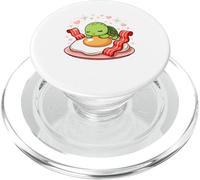 Tortue Kawaii sur Oeuf Au Plat Et Bacon Coeurs PopSockets PopGrip pour MagSafe