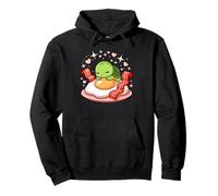 Tortue Kawaii sur Oeuf Au Plat Et Bacon Coeurs Sweat à Capuche