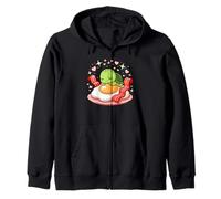 Tortue Kawaii sur Oeuf Au Plat Et Bacon Coeurs Sweat à Capuche