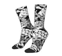 Tortue Marine Hawaïenne - Noire Homme Femme Chaussette De Travail Durabilité Socquette De Marche Chaudes Socquette D'Équipage Pour Cyclisme Extérieur Voyager