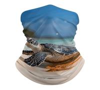 Tortue Marine sur La Plage Echarpe Gaiter Unisexe Balaclava Élastique Bande De Cheveux pour Cyclisme Vélo Anti-UV Écharpe Tube