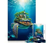 Tortue Marine transportant Une île sur sa Carapace Puzzle sous-Marin pour Adolescents 1000 pièces Jeu de réflexion Relaxant (38x26cm)