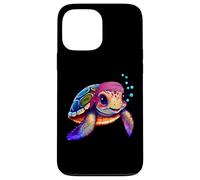 Tortue mignonne colorée avec bandana, plage pour amoureux de la mer Coque pour iPhone 13 Pro Max