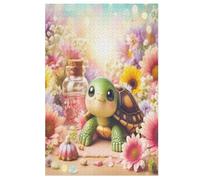 Tortue Mignonne Puzzle Adulte 1000 Pièces Artisanat Cadeau Famille Puzzles Classique 3D Puzzle Jouet en Bois Cadeau Unique Décoration Intérieure (78×53cm)