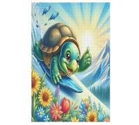 Tortue Mignonne Puzzle De 1000 Pièces pour Adultes, Adolescents Et Enfants Puzzles, Décompression Intellectuelle, Jeu Familial Amusant （78×53cm）