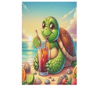 Tortue Mignonne Puzzles Adulte 1000 Pieces Cadeau Famille Puzzle Classique 3D EnfantsJouet en Bois Cadeau Unique 78×53cm