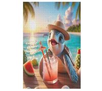 Tortue Mignonne Puzzles Adulte 1000 Pieces Cadeau Famille Puzzle Classique 3D EnfantsJouet en Bois Cadeau Unique （78×53cm）