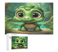 Tortue Mignonne Puzzles Adulte 1000 Pieces Cadeau Famille Puzzle Classique 3D EnfantsJouet en Bois Cadeau Unique （75×50cm）