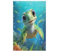 Tortue Mignonne Puzzles en Bois 1000 Pièces pour Adultes, Matériaux Recyclables De Qualité Supérieure Puzzle, Jeu en Famille, 78×53cm