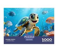 Tortue Mignonne sous-Marine Puzzle 1000 Pièces Adultes Enfants Animal Puzzles 1000 Pièce Durable Jeux De Puzzle Décor À La Maison 70x50cm/1000pcs