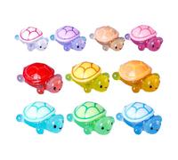Tortue miniature en résine, petite figurine de tortue - Décor de paysage de tortue rougeoyante - Petite tortue lumineuse, figurines miniatures de tortue de mer pour jardin, décoration de paysage minia