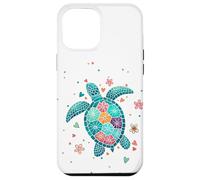 Tortue mosaïque - Amour marin coloré et cœurs floraux Coque pour iPhone 12 Pro Max