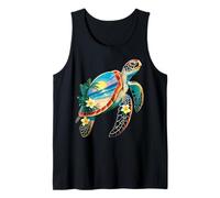 Tortue Motif Palmiers Vagues Festival été Turtle Surf Débardeur