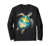 Tortue Motif Palmiers Vagues Festival été Turtle Surf Manche Longue