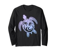 Tortue Motif Palmiers Vagues Festival été Turtle Surf Manche Longue