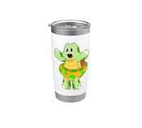 Tortue Natation Bouée gonflable Été Gobelet isotherme en acier inoxydable double paroi