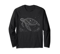 Tortue Nature Lover Starry Sky Vintage Wildlife Graphic Manche Longue