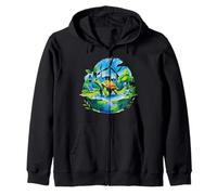 Tortue Origami Save The Planet, Protect Our Oceans And Seas Sweat à Capuche