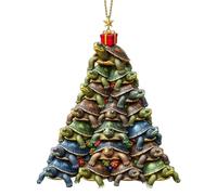 Tortue Ornements de Noël,Ornements Décoration pour Fêtes Pendentif en Acrylique 2D Forme Marine Fenêtre Porte Mur Jardin Arrière-Cour Décorateurs L Intérieur