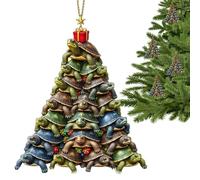 Tortue Ornements de Noël,Suspensions de Sapin de Noël - Forme Tortue Marine Acrylique 2D À Suspendre pour Fête Décoration Intérieure Jardin