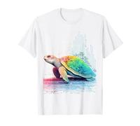 Tortue Pixel Art Abstrait Polygone Animal Graphique Tortue T-Shirt