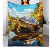 Tortue Plaid Polaire Canape Couverture - Jete De Canapé en Flannel, Doux Chaude, pour Le Voyage Lit, Fit All-Season 150×200cm