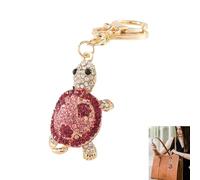 Tortue Porteclés Clés,Brillant Porte vec des Strass,Voiture Pendentif,Accessoires de Voiture, Breloque de Portefeuille,Décoration de Bagages,Pour Femme Fille Cadeau(Pink)