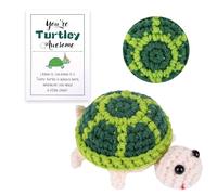 Tortue Positive,Mini Tortue au Crochet,Porte Clef Peluche Tortue Decoration,Avec carte Porte-Bonheur pour Amis, Anniversaire,Cadeau de Consolation,Soutien Émotionnel,Jouet en Tricot à la Main