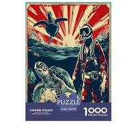 Tortue Puzzle 1000 Pièces Educa Jouet en Bois Cadeau Unique Décoration Intérieure Jeu Éduchatif Challenge Toy pour Adultes Et Enfants À Partir De 12 Ans 70x50cm/1000pcs