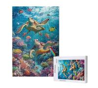 Tortue Puzzle 1500 Pièces Adultes Puzzle Animal Classique, Activite Manuelle Adulte, Puzzles de Jeu Stimulants, Puzzles impossible, Enjoy Activités de défi Familial pour Ies Soirées de Jeu,p1907t