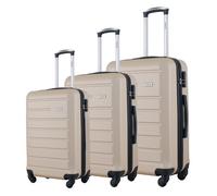 TORTUE - Set de 3 Valises 52cm-62cm-67cm - ABS - 4 roulettes Doubles - Cadenas Integré- Champagne
