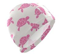 Tortue Silhouette Rose Bonnet de bain pour adultes Unisexe Cheveux courts Imperméable pour la natation Protection des cheveux et réduction de la traînée Gorras de natacion para mujer