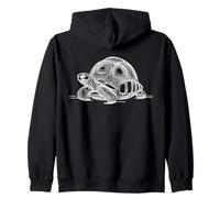 Tortue Sulcata Ligne Art Passionné Reptile Sweat à Capuche
