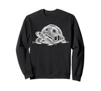 Tortue Sulcata Ligne Art Passionné Reptile Sweatshirt