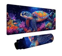 Tortue Tapis de Souris XXL, Grand sous Main Bureau 800x400x3mm OcéAn, Haute Précision et Vitesse Mouse Pad, Desk Mat avec Base en Caoutchouc, Gaming Accessoire Bureau, pour PC Gamer, Laptop I-9742