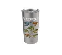 Tortues de mer du monde Espèces Ocean Wildlife Education Gobelet isotherme en acier inoxydable double paroi