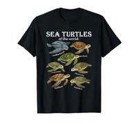 Tortues de mer du Monde Espèces Ocean Wildlife Education T-Shirt