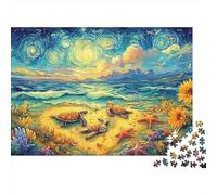 Tortues de mer étoilées 1000 Piece Recycled Cardboard Family Décor du Ciel étoilé Puzzle Educational Game Challenge Fun Home Gift Idea for All Puzzle Lovers 70x50cm/1000pcs
