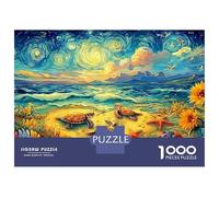 Tortues de mer étoilées Puzzle 1000 PiècesChamp de tournesols pour Experts Papier Recyclé Difficile sans Reflets Édition Limitée Qualité Premium 38x26cm/1000pcs