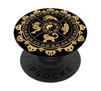 Tortues Dragon Yin et Yang Mandala Phoenix Lotus PopSockets PopGrip Adhésif