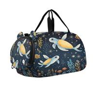 Tortues Marines De Dessin Animé Sac de Sport Natation avec Compartiment à Chaussures,Sac de Voyage Weekend Sac à Main pour Filles GarçOns