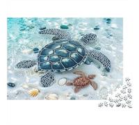 Tortues Marines sur Le Sable Puzzle 1000 Pièces Papier recyclé pour Adultes Puzzle pour Adultes Jeu Familial Amusant Impossible Difficile Stimulant Excellente idée Cadeau 52x38cm/1000pcs