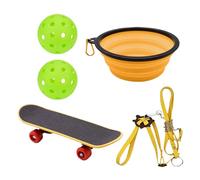 Tortues Skateboard Balle d'alimentation pour tortues avec corde réglable, accessoire pour animaux de compagnie mignon pour l'entraînement quotidien à l'intérieur et à l'extérieur Parc - Pour
