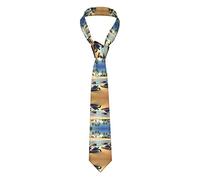 Tortues sur la plage Cravate de costume pour hommes Tissu en soie Doux et confortable Ne se décolore pas Cadeau de vacances dimensionnel et élé durable adapté aux hommes d'affaires de banquet de m